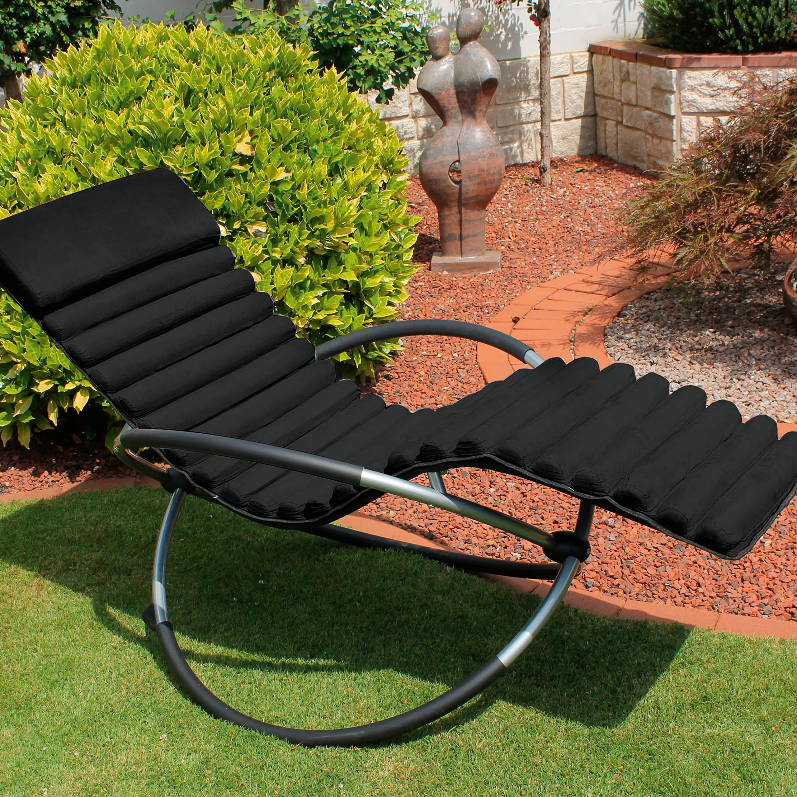 Leco Schaukelstuhl-Kissen passend zum Alu-Schaukelstuhl, schwarz