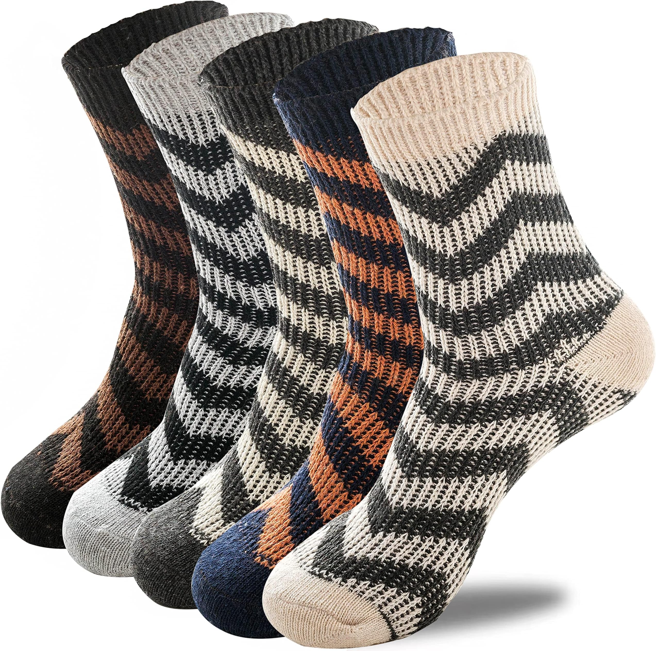 Men Socks Thermal Smart Breathable Work and Casual Stocking, 5 Pairs