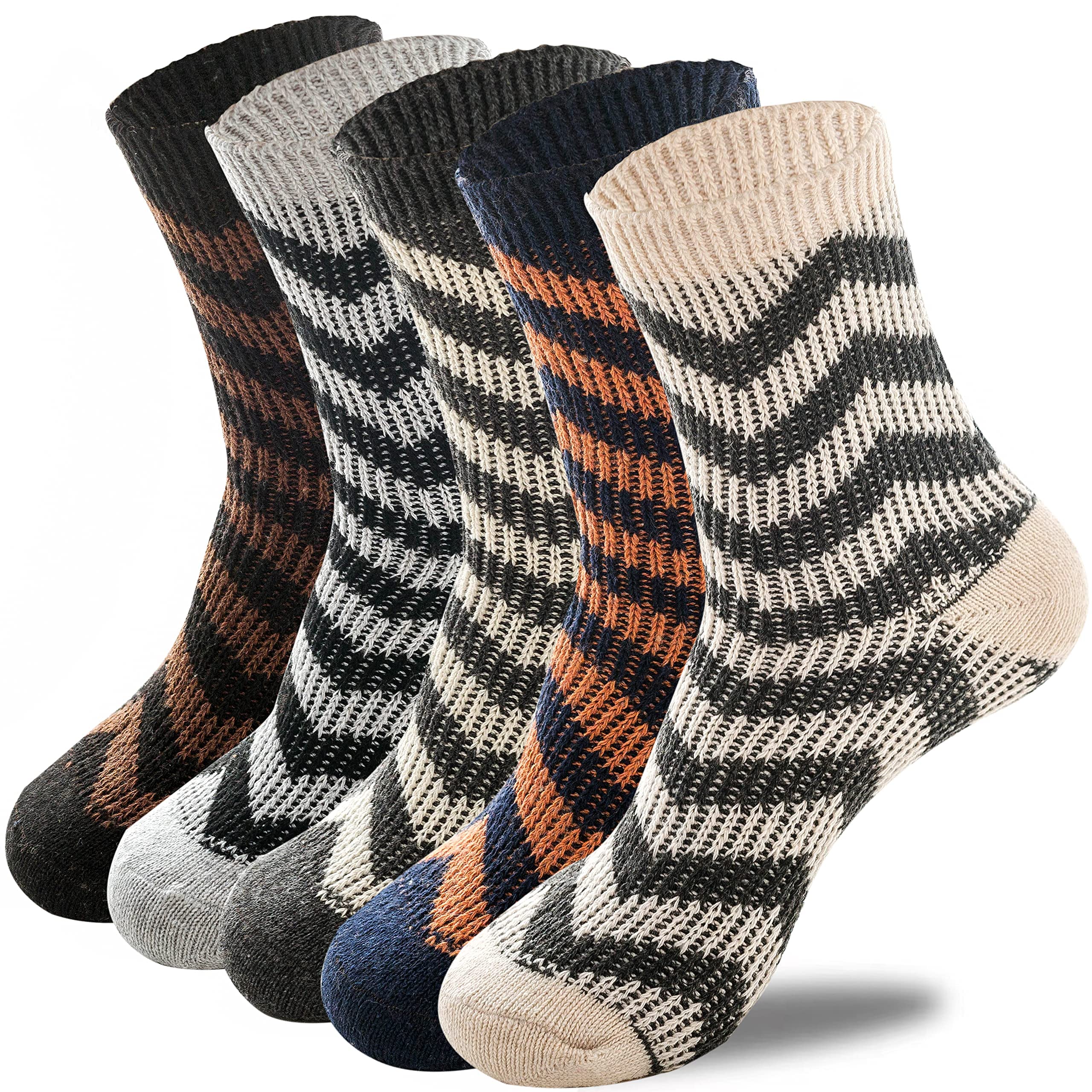 Men Socks Thermal Smart Breathable Work and Casual Stocking, 5 Pairs