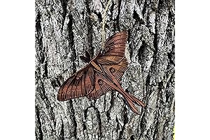Whimsical Luna Moth Cedar Christmas Ornament - Rustic Holiday Décor