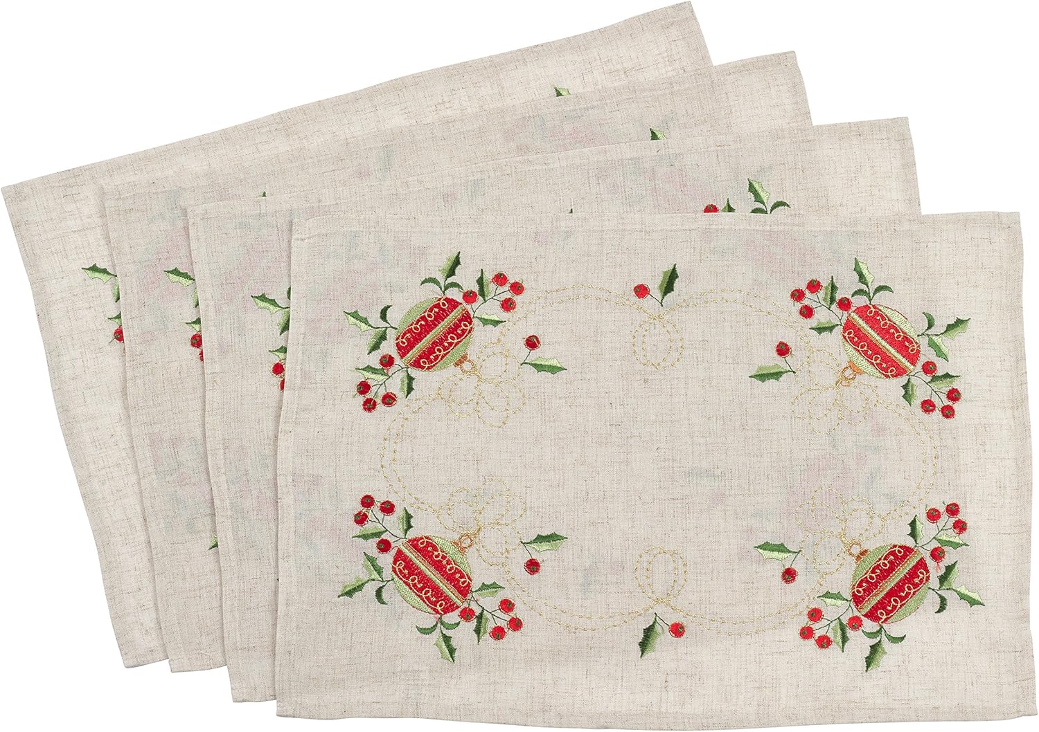 Buy 1 get 1 SARO LIFESTYLE Embroidered Ornament Placemat/007.N1420B, 14 X 20, Natural