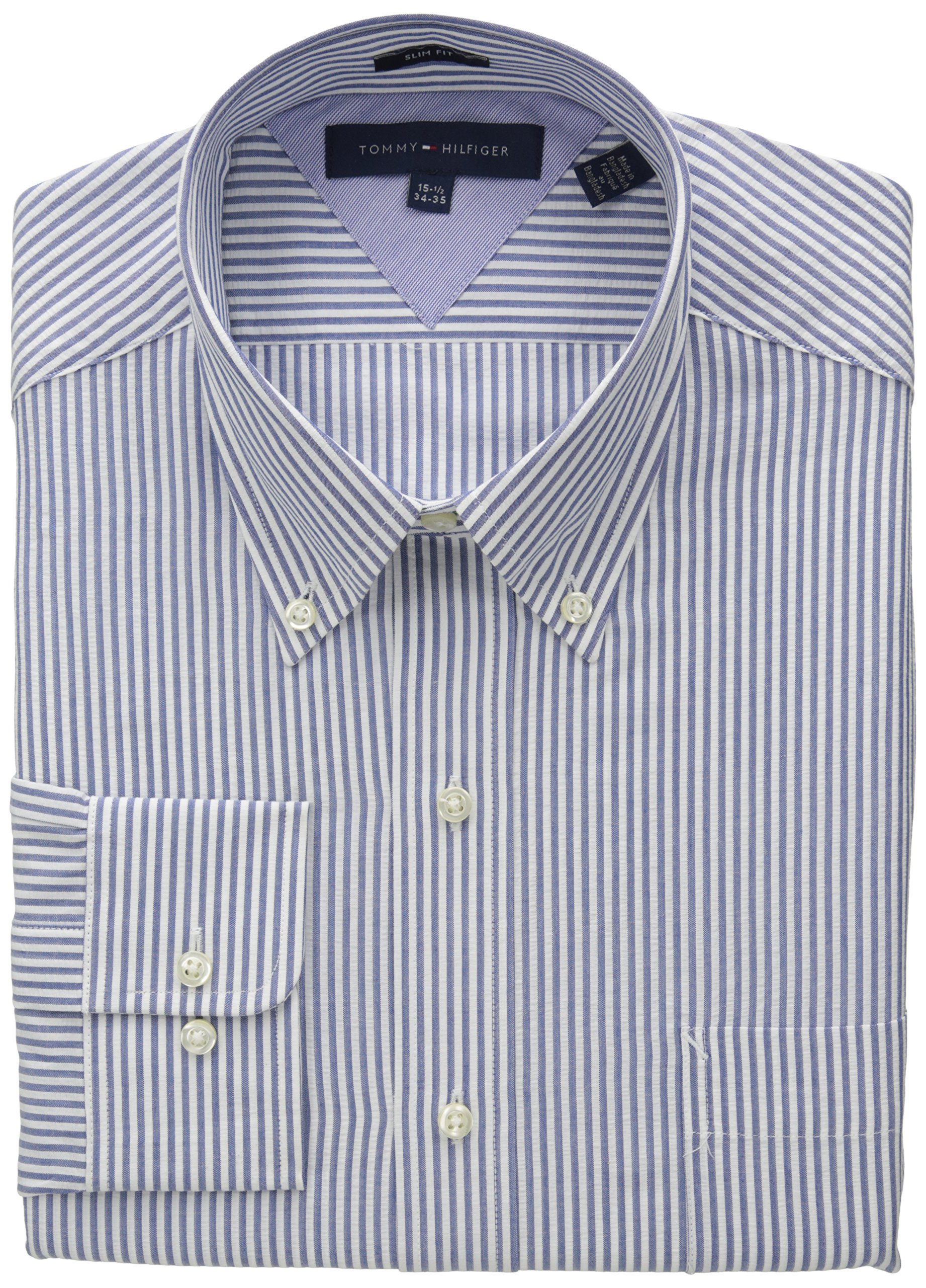 Tommy Hilfiger Men's Slim-Fit Stripe Dress Shirt