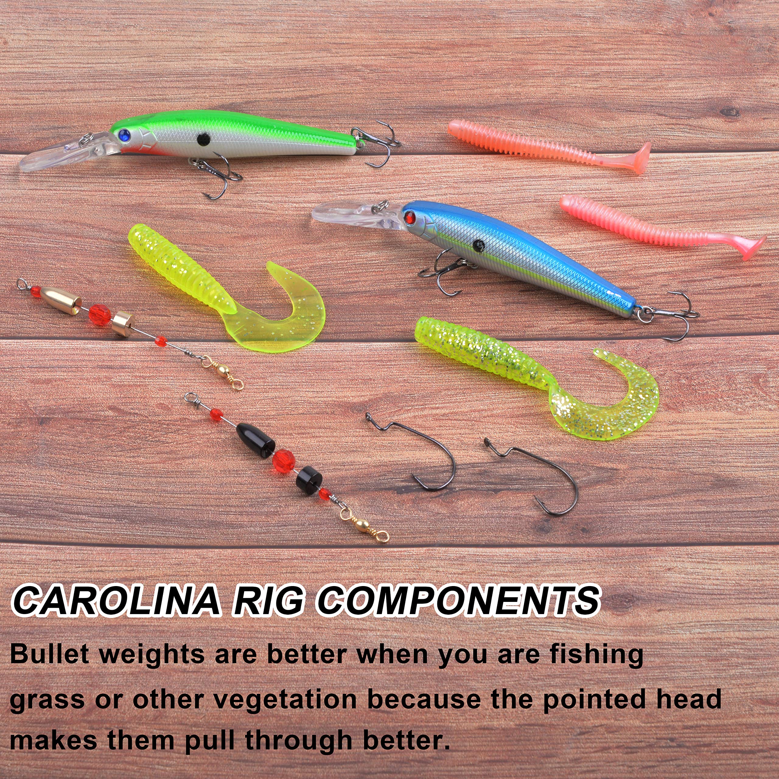 Carolina Ready Rig Pour La Pêche Au Bar En Eau Salée, 5 Pièces Pré