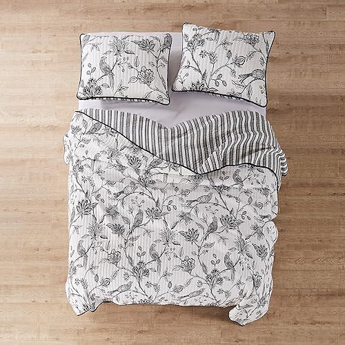 Miniatura 4 de Levtex Home - Juego de edredón negro Tanzie - Edredón KingCal King + dos fundas de almohada King - Blanco y negro - Edredón (106 x 92 pulgadas) y