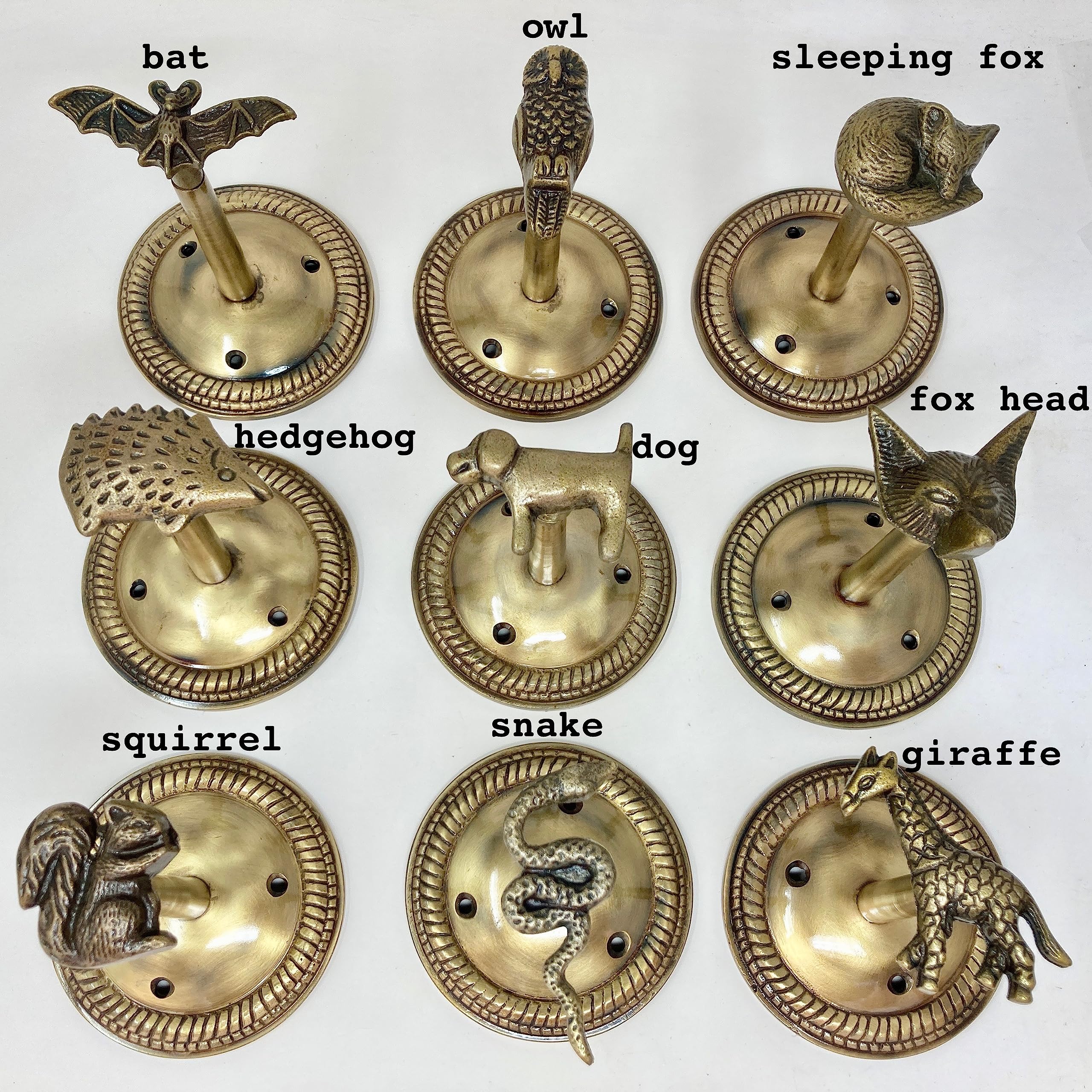 Animal Hook, Curtain Hold Back, Tie Back, Jewellery Hook, Antique Brass, Iron (Snake)