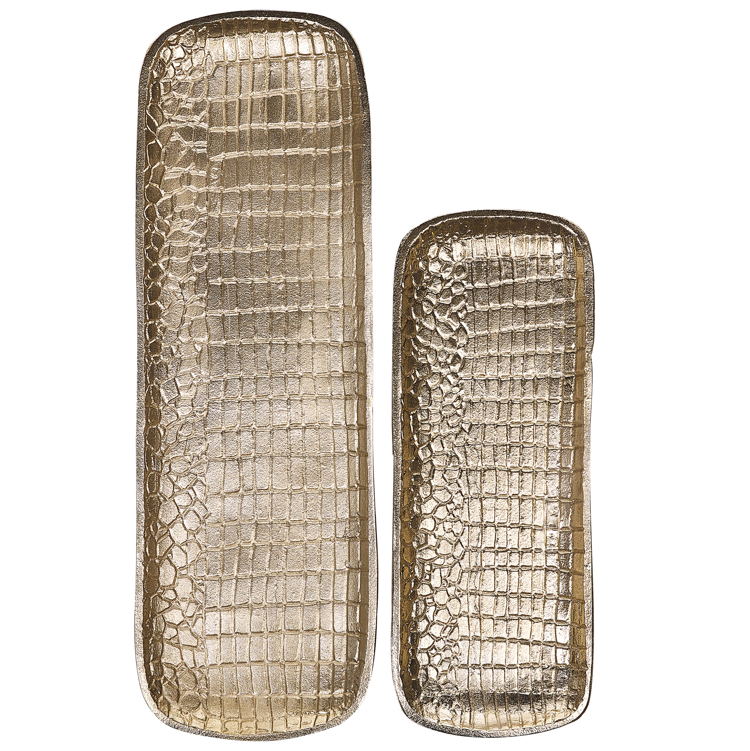 Dekoschale 2er Set Aluminium gold rechteckig Accessoires Glamourös Brantas
