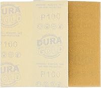 Vista 4 de Dura-Gold Hojas de papel de lija dorado Premium de 1/4 de hoja, grano 100 (caja de 24) – tamaño 4.5" x 5.5" con respaldo de gancho y bucle