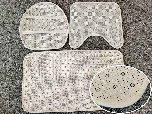 Miniatura 5 de AXISRC Juego de 4 cortinas de ducha con diseño de papiro egipcio antiguo, antideslizantes, cubierta para tapa de inodoro y tapete de baño, cortinas