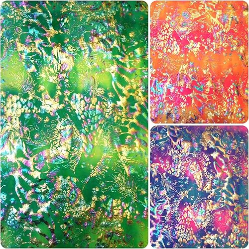 Miniatura 7 de The Yard - Patrón abstracto de lámina de arcoíris brillante en tela elástica de nailon y elastano brillante (rosa intensoturquesa)