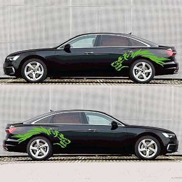 Large Wolf Car Body Decals, Cool Modified Stickers for Cars SUVs Trucks Green -2