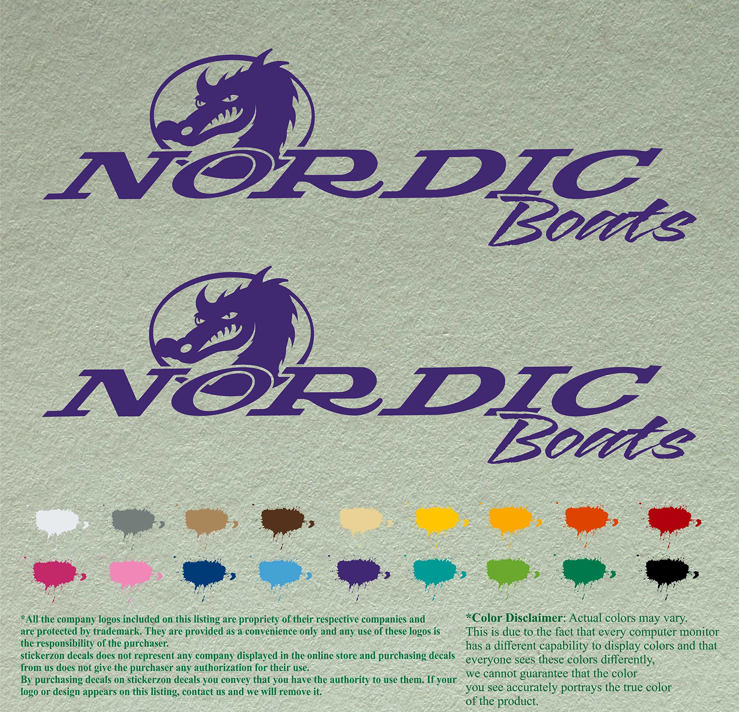 Pair of Nordic Boats Compatible Replacement Decals Vinyl Stickers Boat Outboard Motor Set of 2 (12