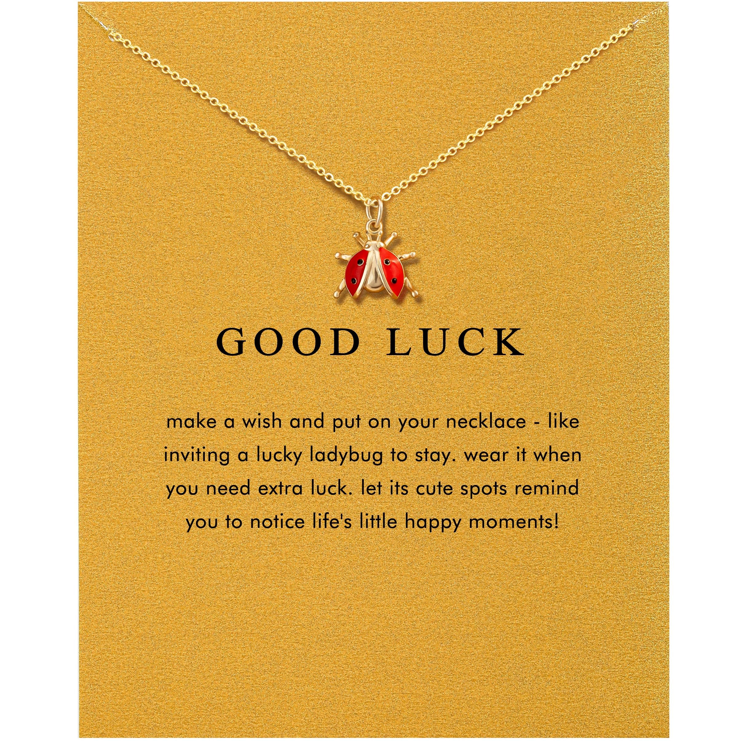 14K Gold Plated Pendant Necklace for Women, Dainty Charm Good Luck Inspirational Gifts for Her Friendship Necklace Cherry, Positive Duck, Shell Pearl Fish Beach Jewelry