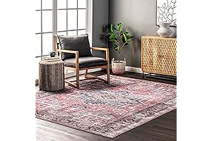 nuLOOM Jessie Machine Washable Distressed Traditional Medallion Accent Rugs 3x5 Non Slip