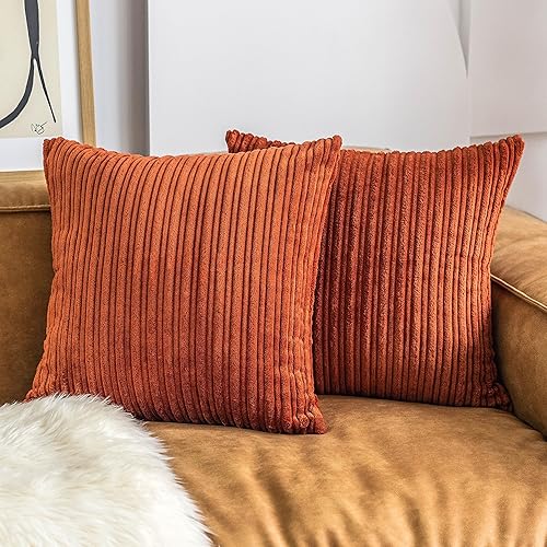 UGASA - Fundas para almohada de franela de terciopelo supersuaves, a rayas