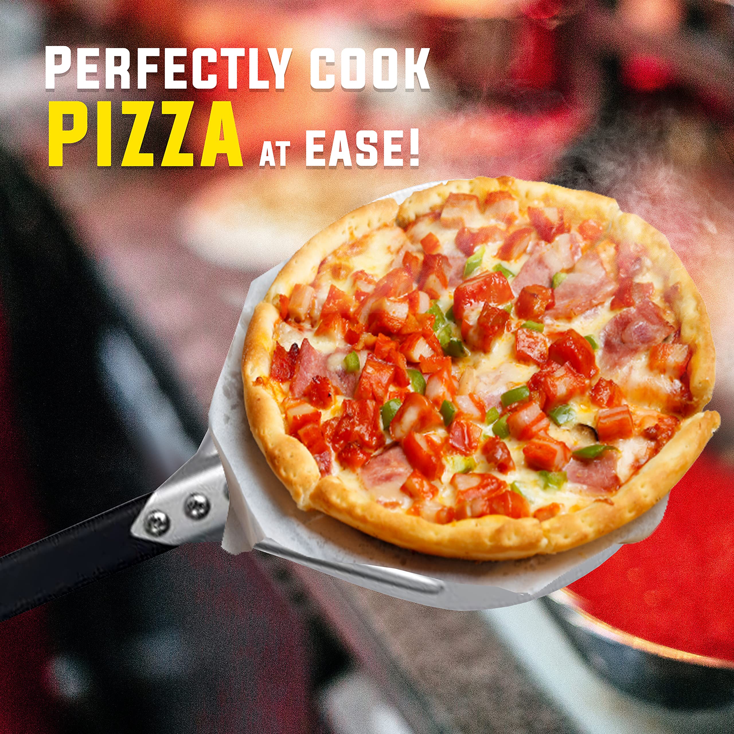 Lionsden Pizza Turning Peel, 8" Perforated Pizza Peel, Pizza Shovel