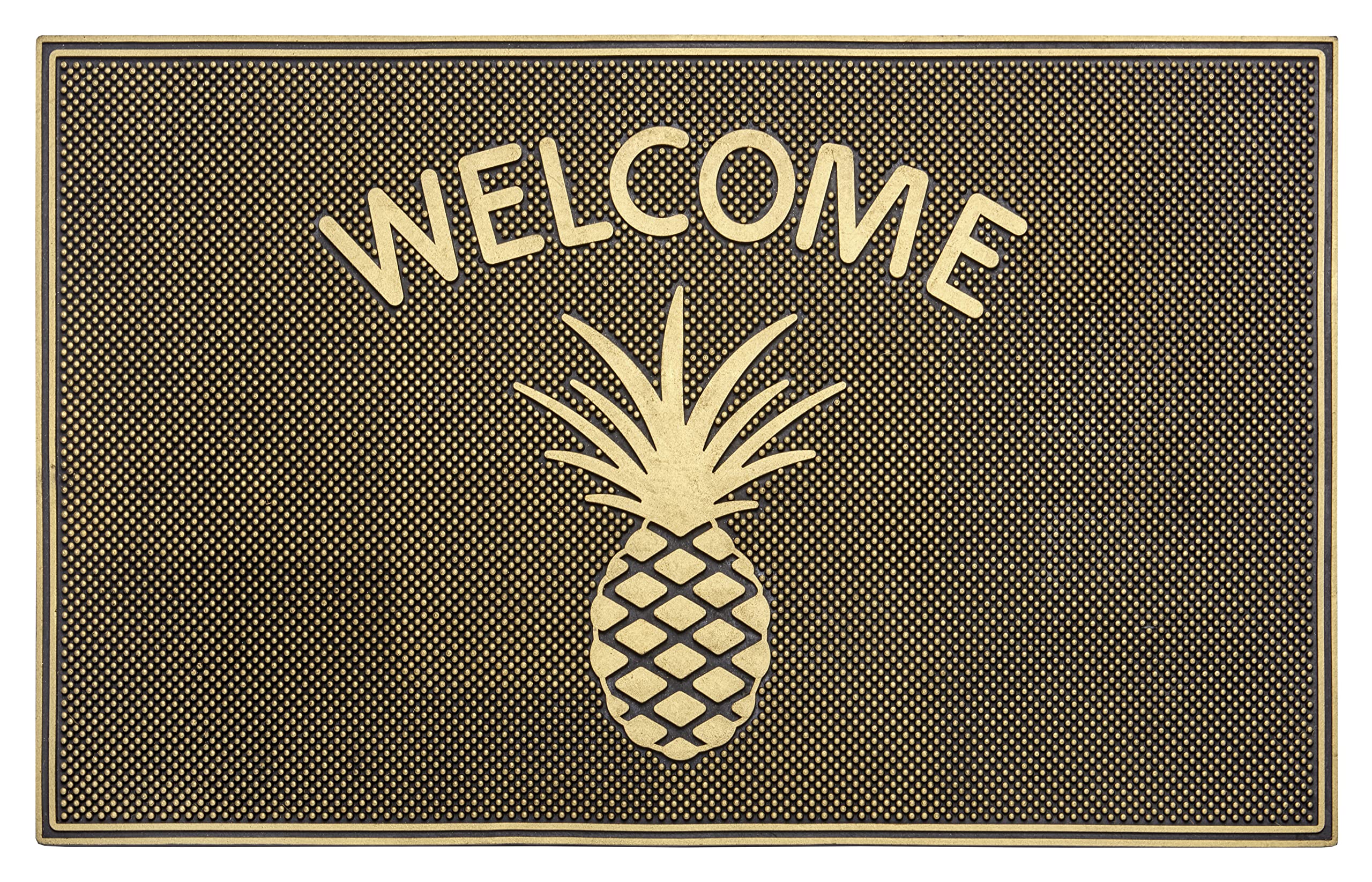 Hanse Home Rubber Doormat for Indoor and Outdoor Use 45 x 75 cm, Doormat, Outdoor Dirt Trapper Mat, Welcome, Pineapple Design