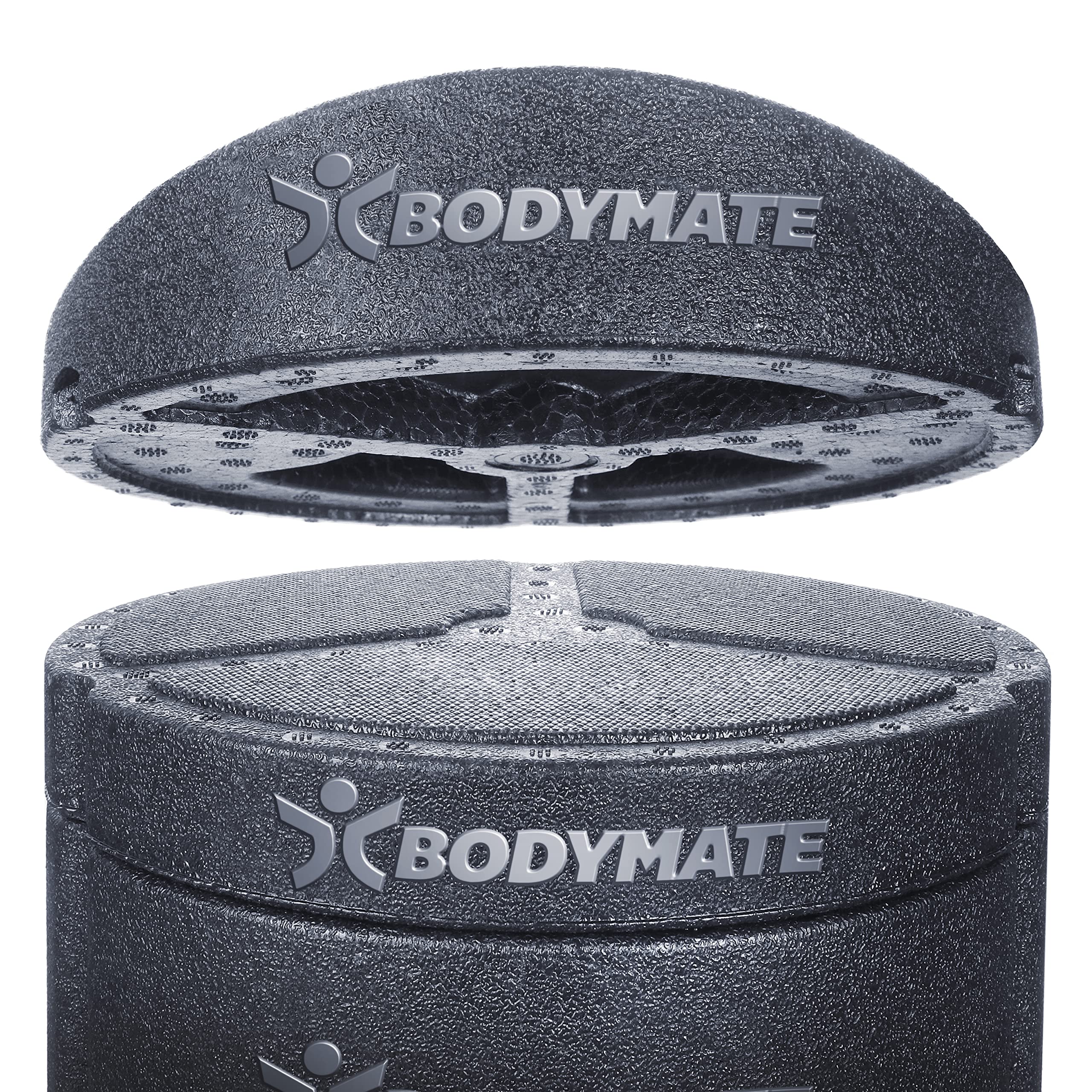 BODYMATE Rückendehner-Set Schwarz - Dehner für Rücken und Brust - Rückenstrecker mit Regulierung der Höhe - Rückentrainer zur Öffnungen der Brustmuskulatur und Dehnung des oberen und unteren Rückens