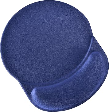 DAC Super-Gel Ergonomic Mouse Pad with Wrist Support, Soft Gel Cushion, Smooth Luxurious Lycra Surface and Non-Skid Backing, Blue, Long Curved Cushion