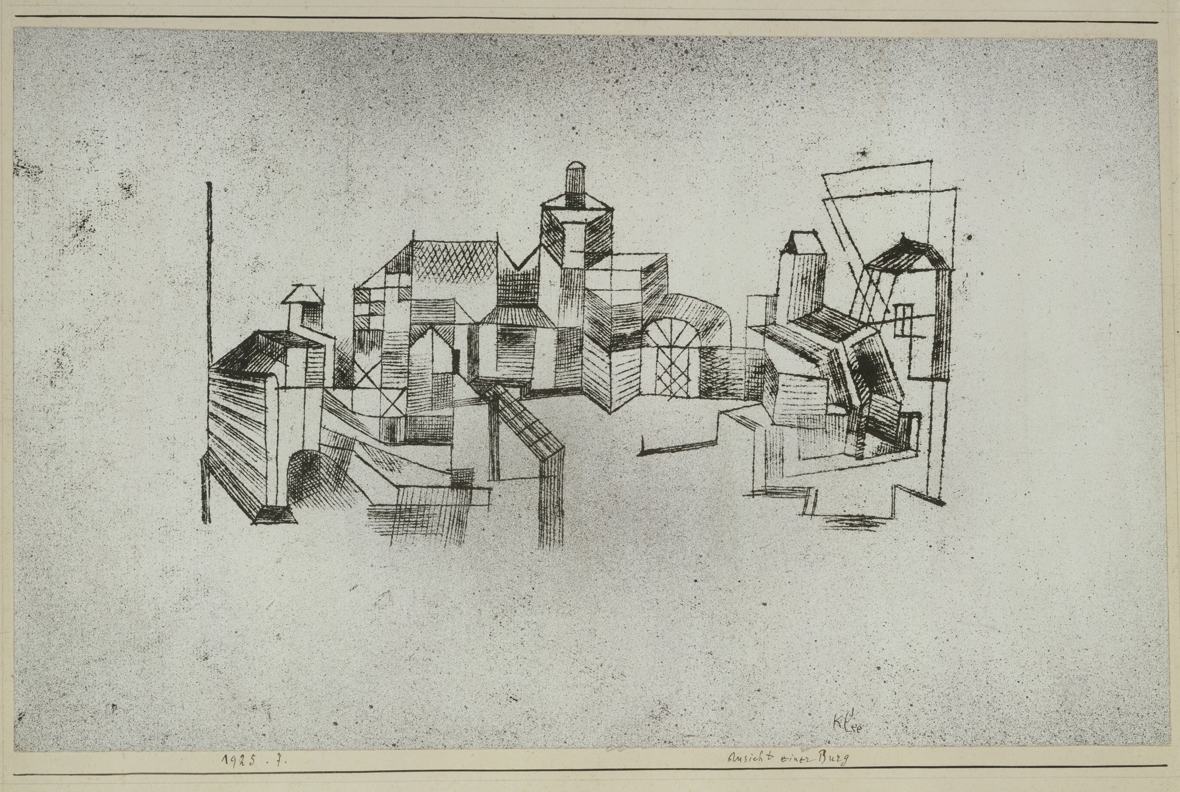 Cuadro de Paul Klee View of a Fortress, lámina decorativa mate mediana sin marco