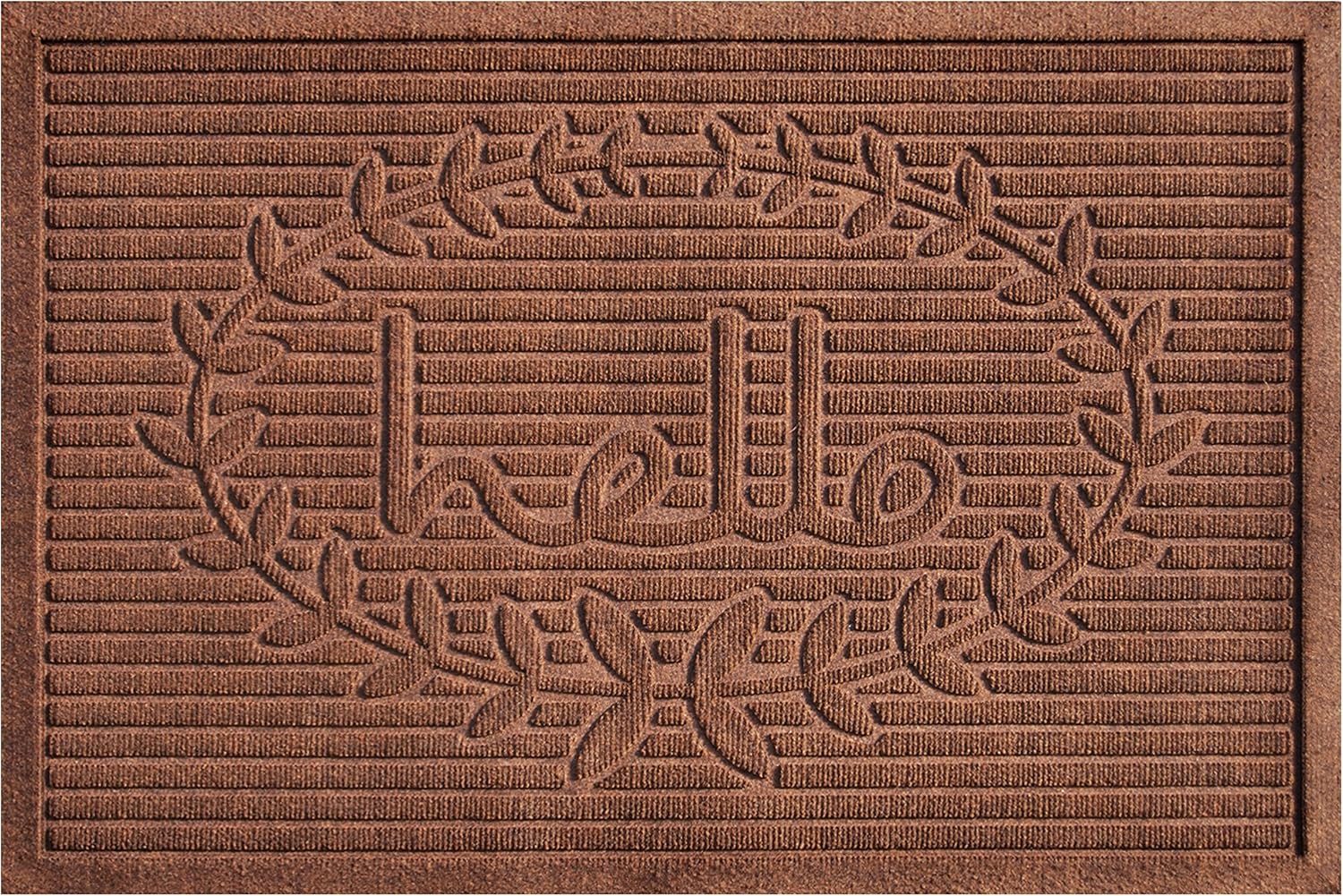 Calloway Mills 103183660 Poly Hello Indoor/Outdoor Mat, 3' x 5' Brown