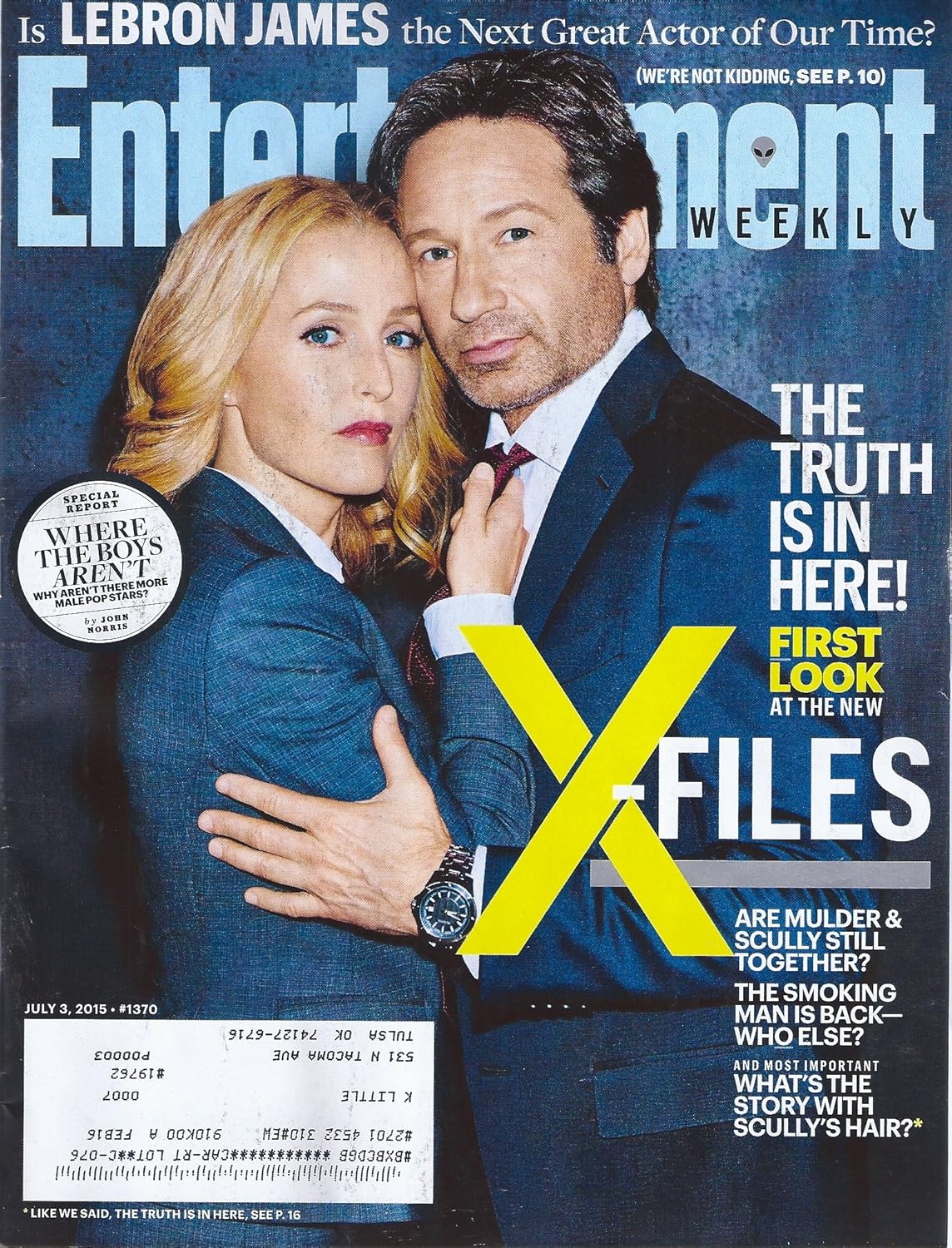 Gillian Anderson & David Duchovny (The X-Files) l Edie Falco l Rachel Platten – Entertainment Weekly Magazine