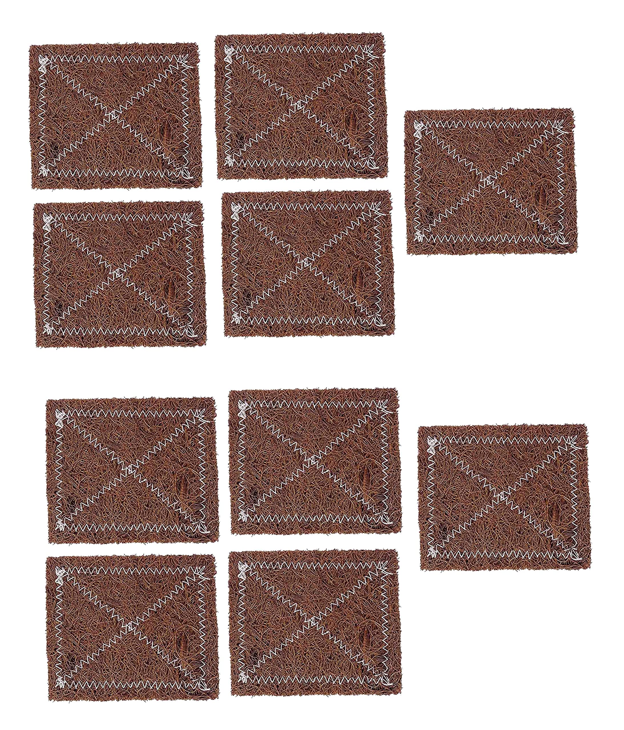 ECOPALNatural Coconut - Coir Utensil Hand Knitted Scrub pad - Pack of 10