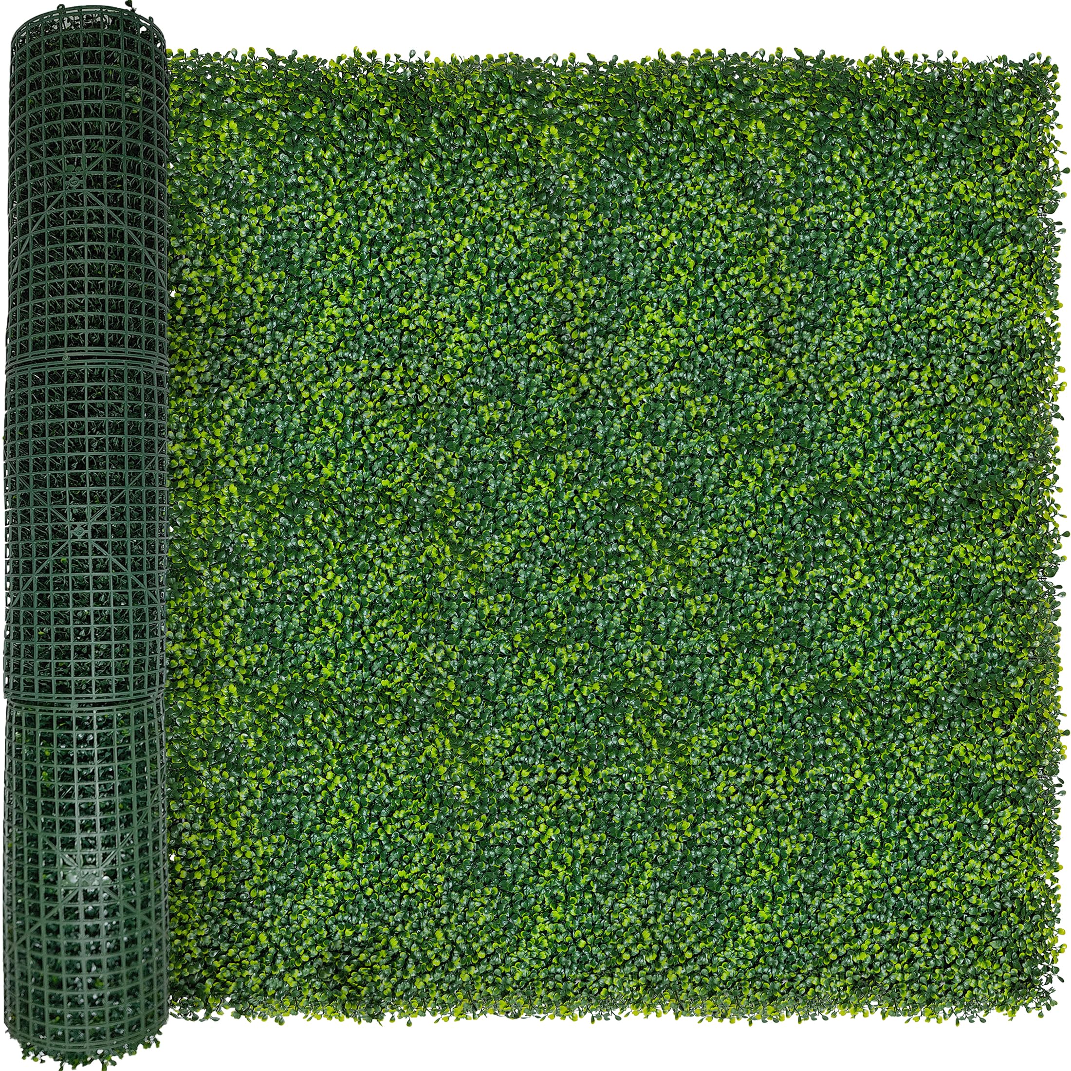 ODTORY Artificial Boxwood Roll Panels: 5FT X 10FT (50 sqft) UV-Anti Artificial Ivy Privacy Fence Wall Screen for Indoor Outdoor Green Grass Wall Decor & Ivy Fence Covering Privacy