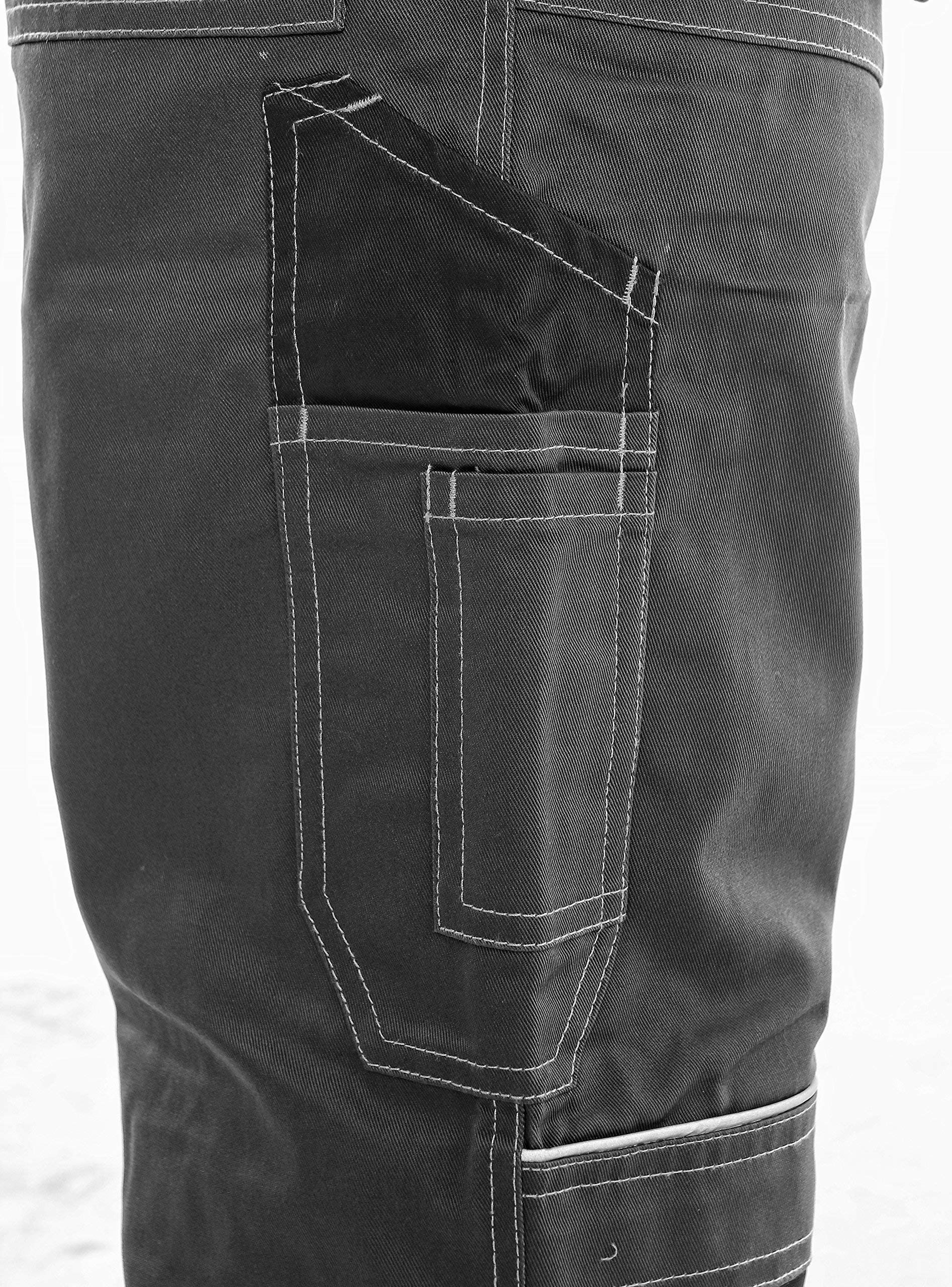 CXS Pantalon de Travail Krystof pour Homme avec Poches genouillères - très Robuste Pantalon de Travail Robuste avec Bretelles Pantalons de Jardin Cargo Salopettes de Travail (54)