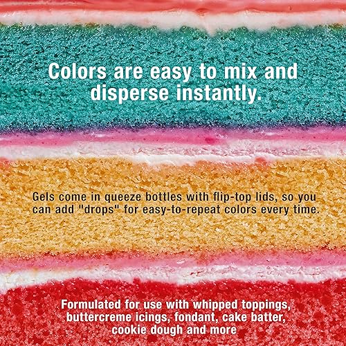 Miniatura 4 de US Cake Supply by Chefmaster 12 colorantes para alimentos Set de colorantes para pasteles pasta en gel líquido - Los 12 colores más populares en 075