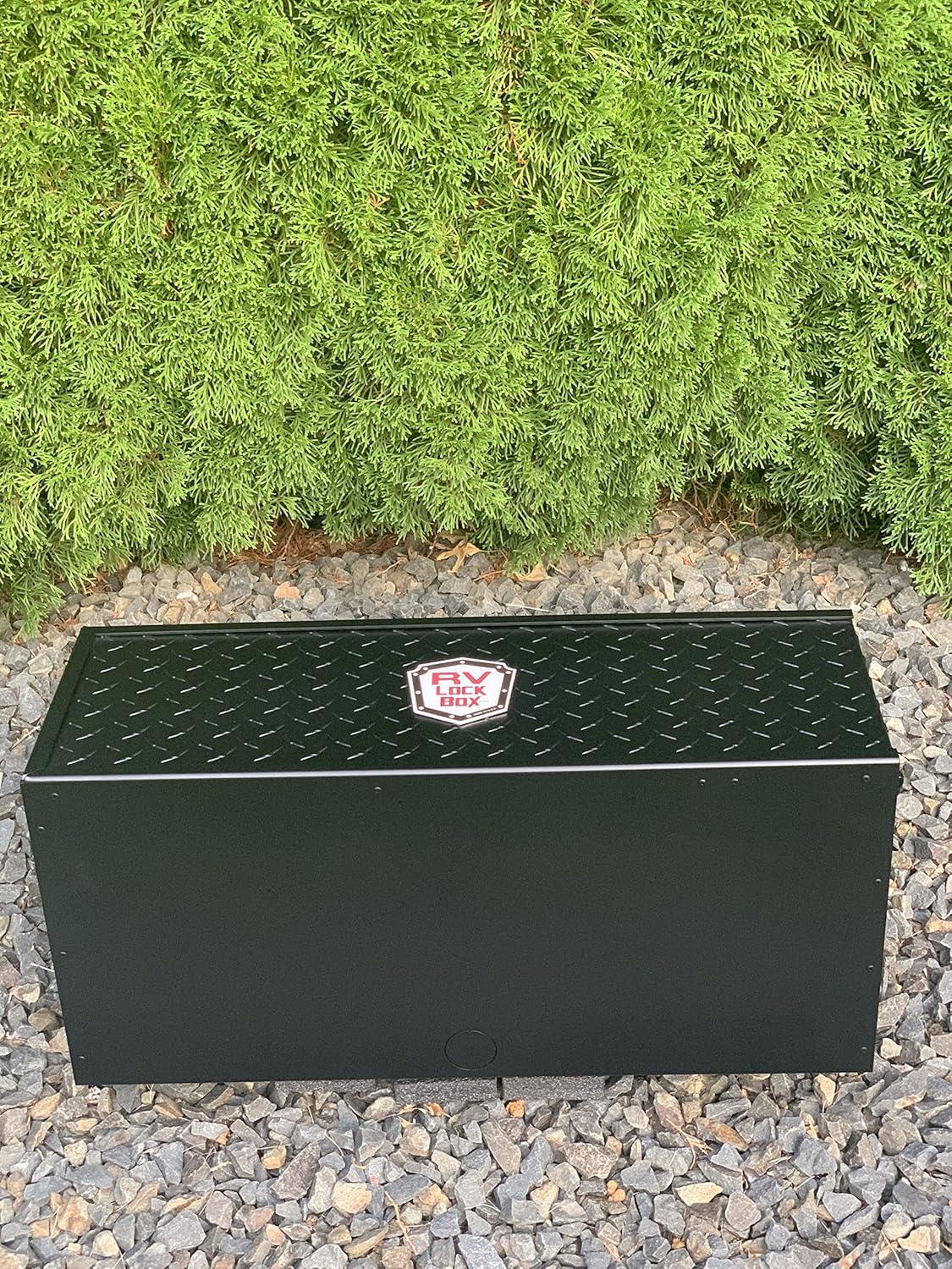 27" RV Battery Lock Box (Black Diamond Plate Lid)