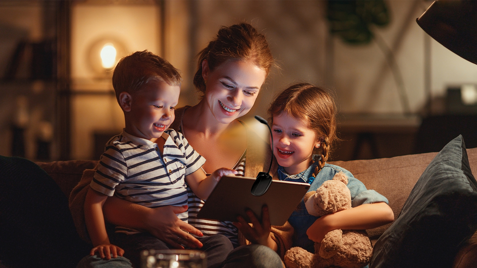 Image of KTEBO Rechargeable Book Light for Reading in Bed, Eye Caring Book Reading Lamp with 10 LED Modes, 1.3 oz Lightweight Portable Clip on Light, 360 Adjustable Clamp Light Perfect for Readers | 9 eye-friendly modes from 3 color temperatures and 3 brightness, USB-C up to 30 hrs - Black