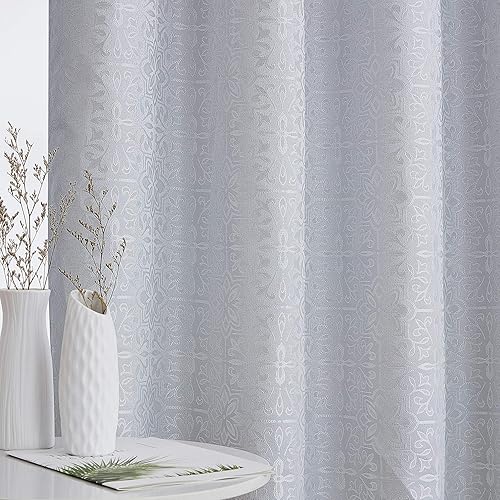 Miniatura 4 de Panel de cortina HLC.ME de estilo azulejo marroquí, 100% opaco, con aislamiento térmico, ahorra energía, con cancelación de ruido, aísla del calor,