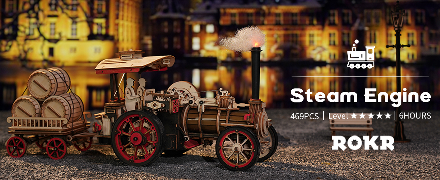 ROKR Puzzle en Bois 3D Modèle Mécanique Construire Maquette pour Adulte