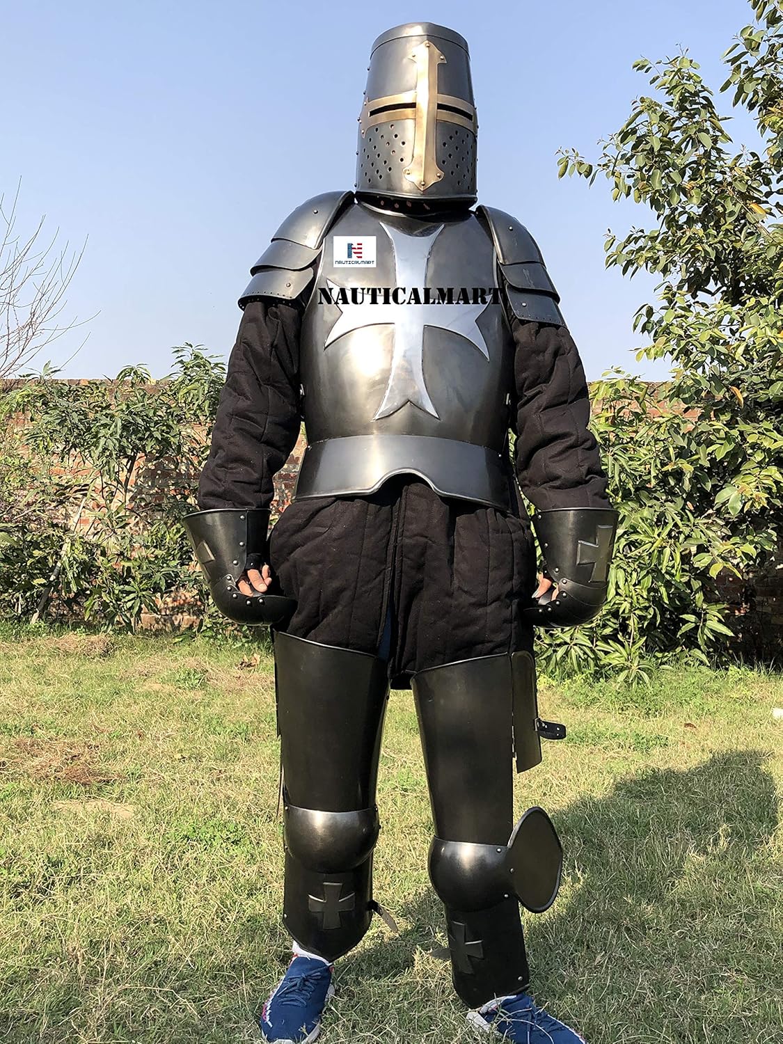 Nautical-Mart Medieval Wearable Knight Crusader Suit of Armour Collectibles Armor Costume (Black)