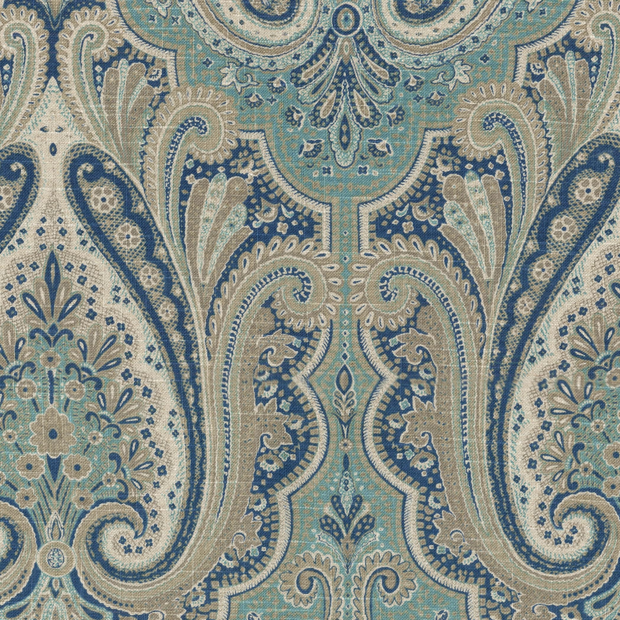 Waverly - Premium Printed Linen Fabric by The Yard, DIY, Craft, Project, Sewing, Designer Upholstery and Home Decor, 54" Wide (Set The Mood Collection, Indigo)