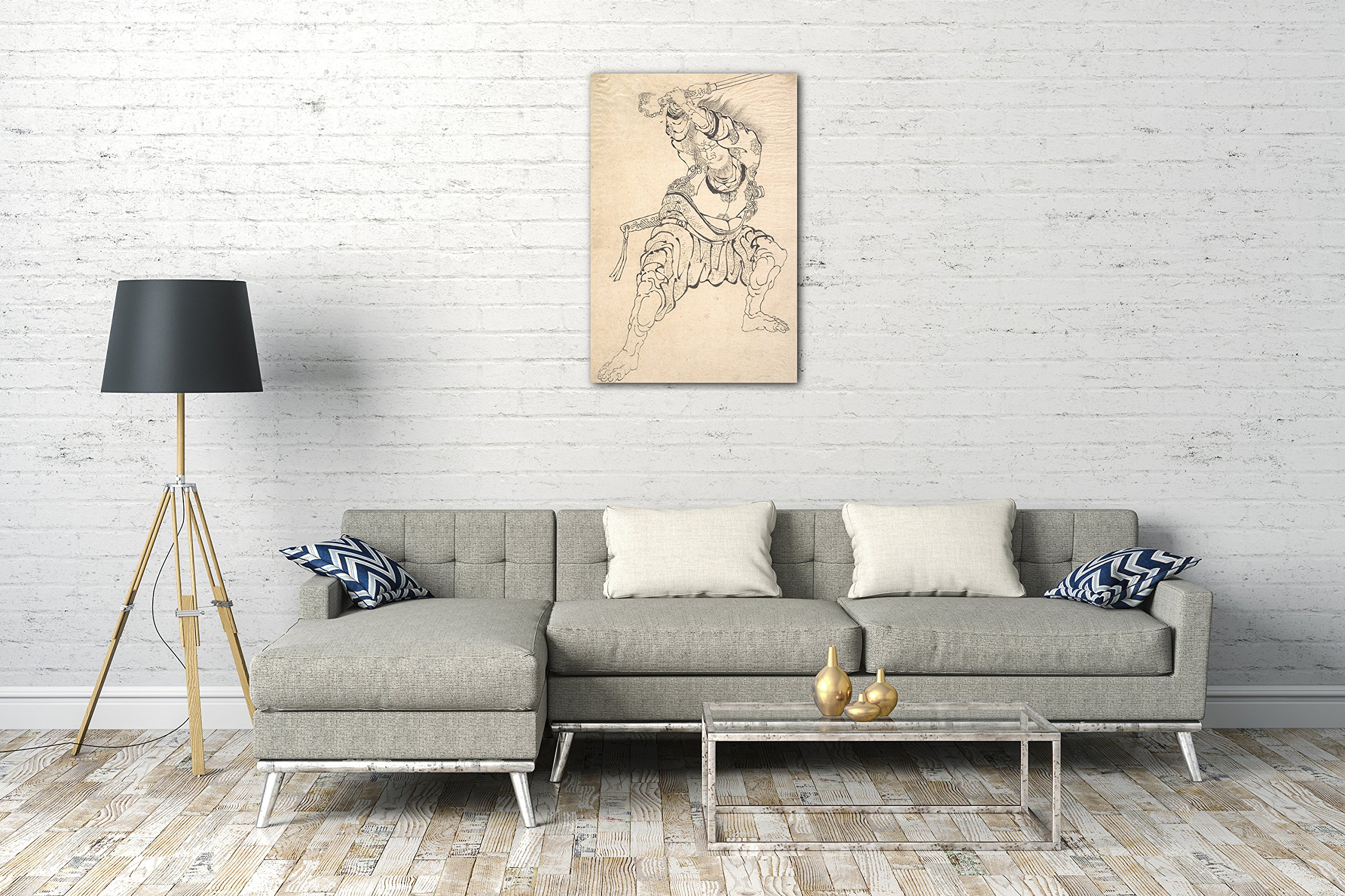Płótno (80x120cm): Katsushika Hokusai - Wojownik