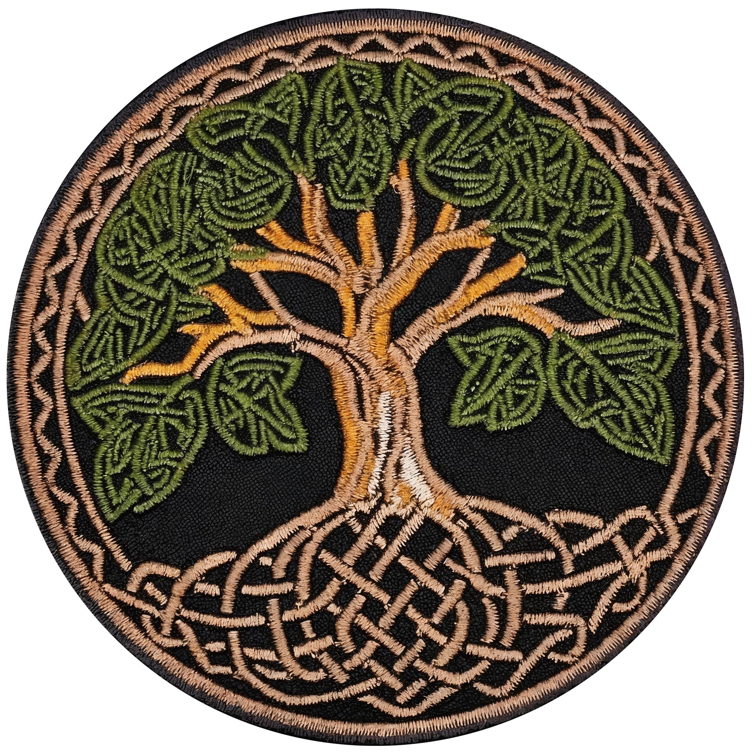 Celtic Tree of Life Iron On Decorative Patch 3.5" - Embroidered Applique - Iron On Sew On Patches for Clothing, Dress, Jeans, Hat, Backpacks, Jackets - Family Tree Patch