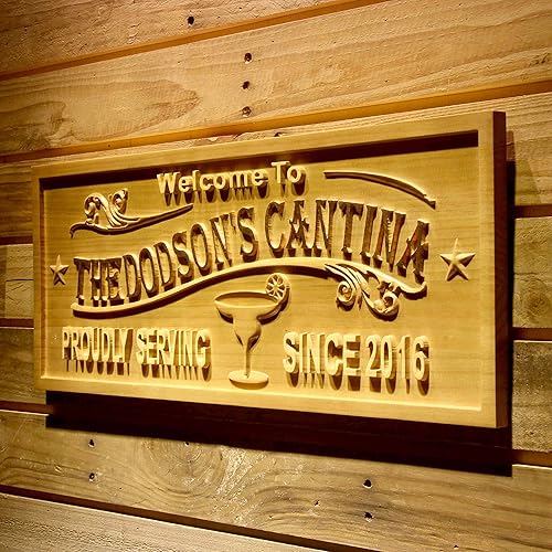 Miniatura 10 de ADVPRO wpa0389 - Letrero de madera grabado en madera con nombre personalizado para el hogar, grande, 26.75 x 10.75 pulgadas