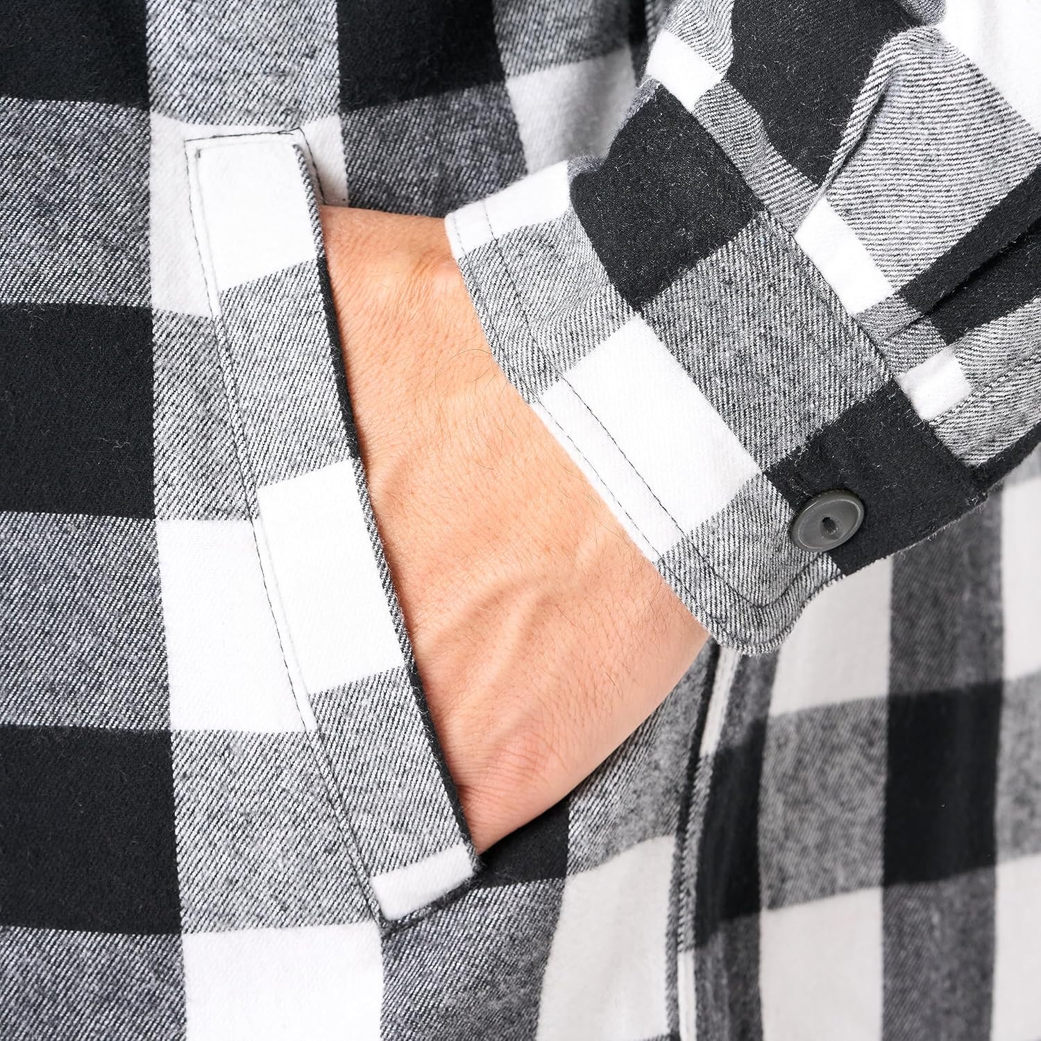 Smith's Workwear Men's Sherpa-Lined Hooded Flannel Shirt-Jacket - Image 6