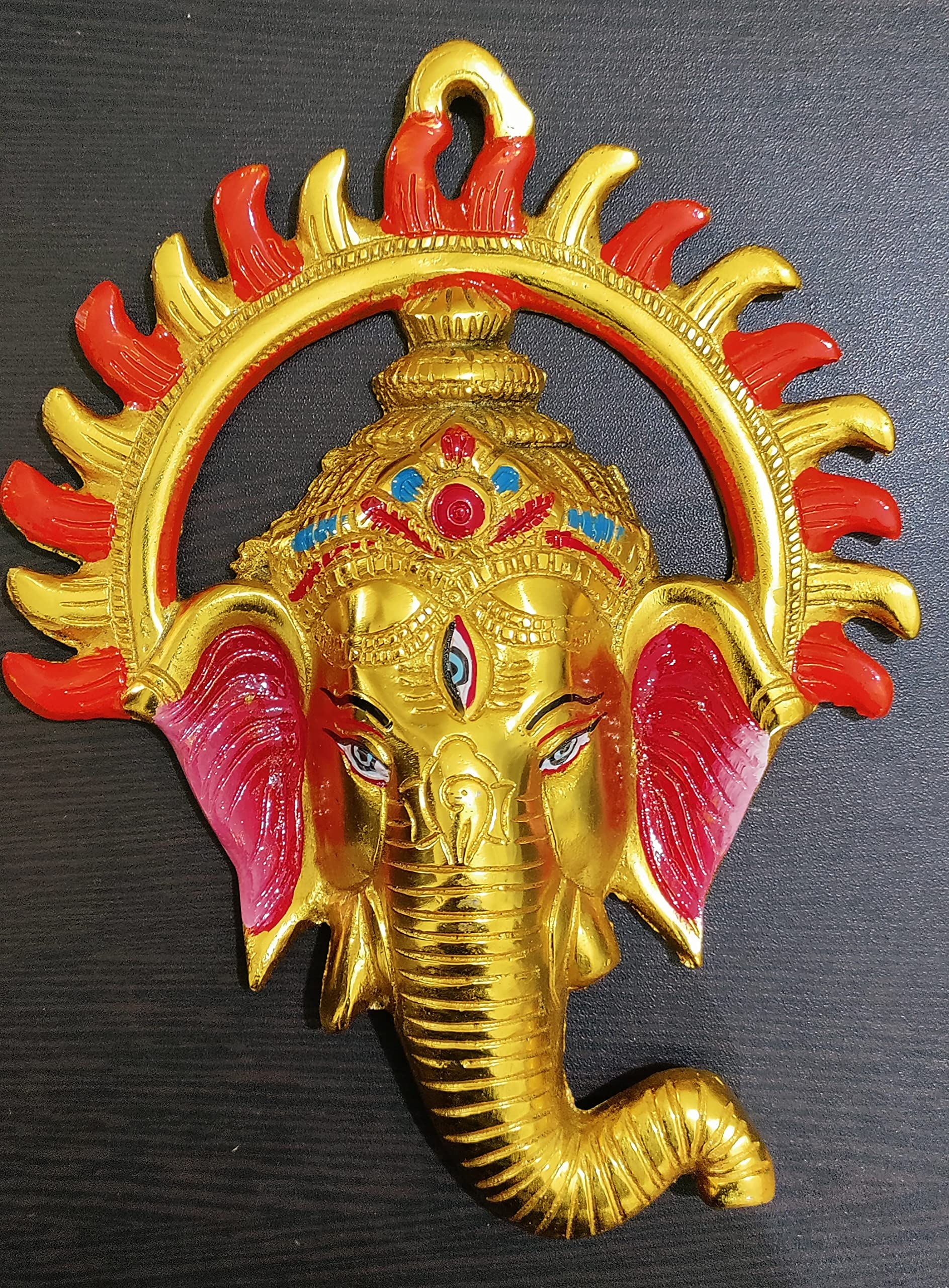Buy Metal Shree Ganesh Face Wall Hanging for Ganpati