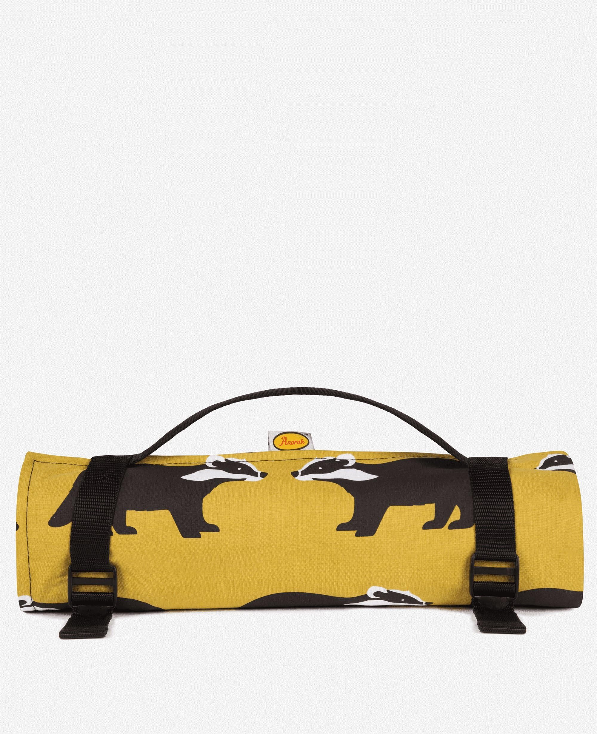 Anorak Kissing Badgers Large Picnic Blanket
