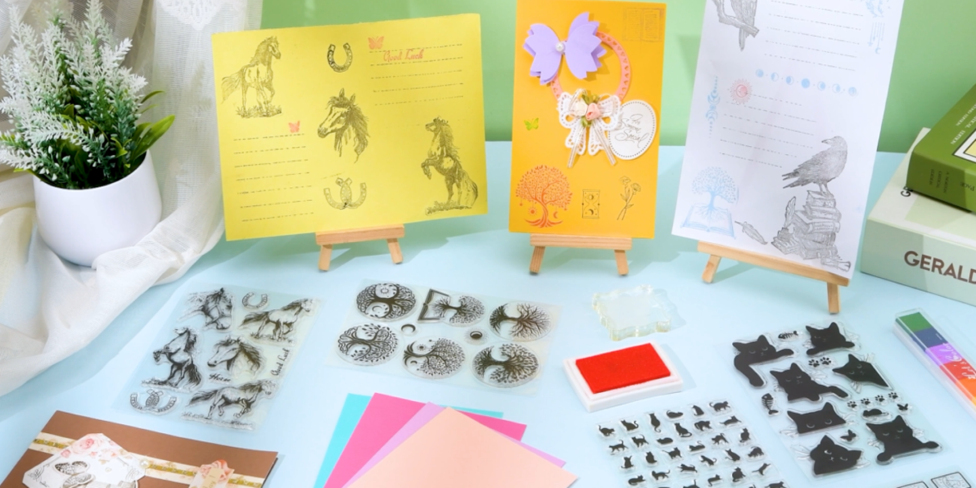PH PandaHall Timbri Trasparenti In Silicone Vintage, Riutilizzabile