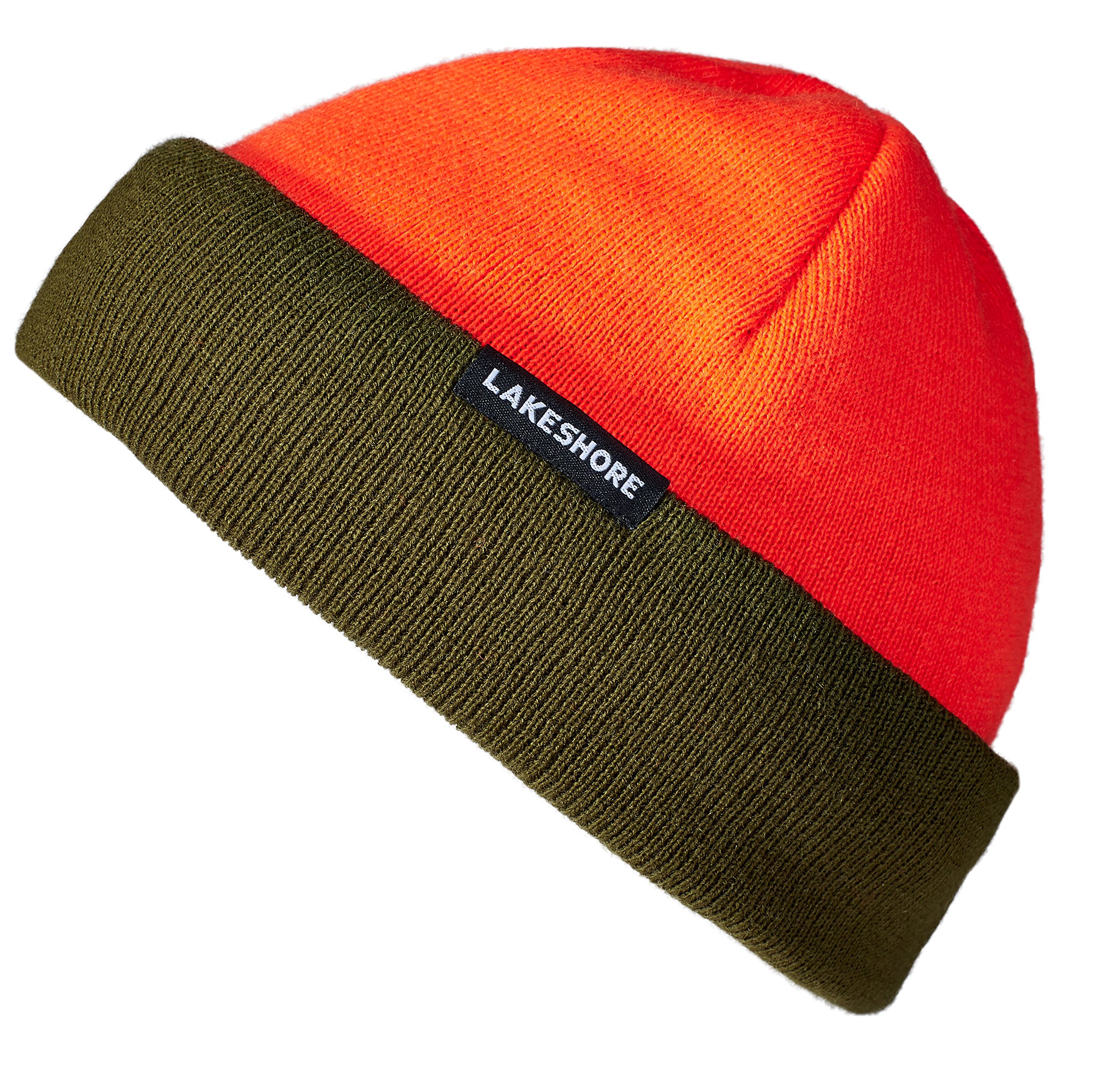Lakeshore® Berretto da Caccia Reversibile I Cappello ad Alta visibilità per la Caccia in Battuta I Arancione/Verde Oliva