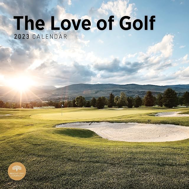 2023 The Love of Golf Monthly Wall Calendar by Bright Day, 12 x 12 Inch, Beautiful Leisure Sports