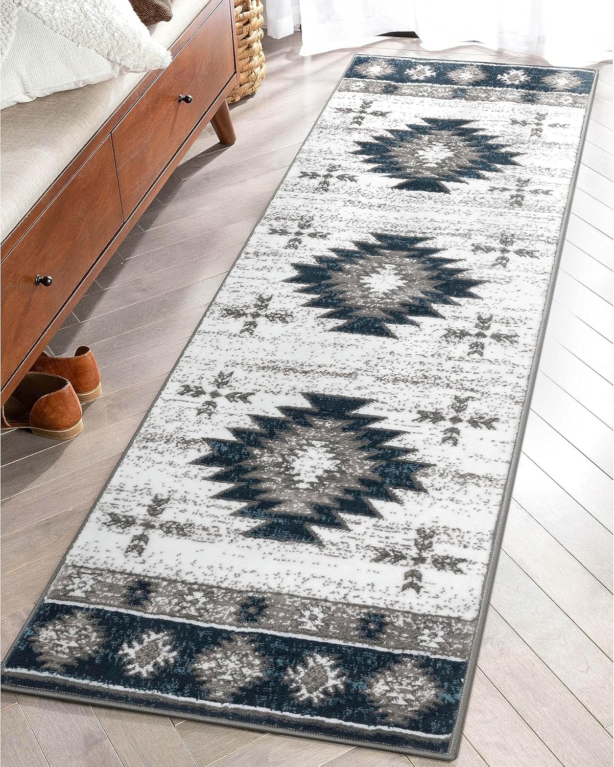 Well Woven Southwestern Rodrigo 2'3" x 7'3" Blue Runner Rug