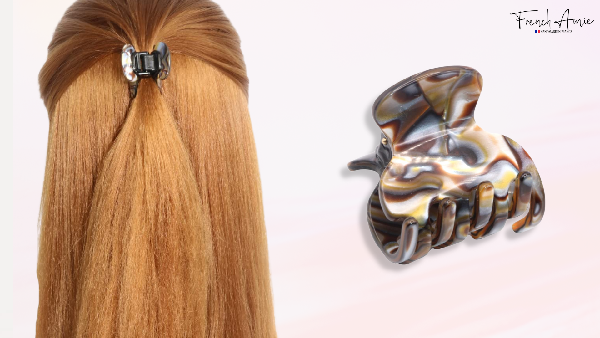 Haarklammer Mit Bärentatzen-Onyx Design – Handgefertigte Zelluloid-Klammer Für Feines Bis Mittleres Haar