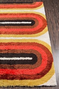 Novogratz by Momeni Rugs Retro Collection Retro Wave Shag Area Rug, 2'3 x 7'6 Runner, Red (RETRORET-2RED2376)