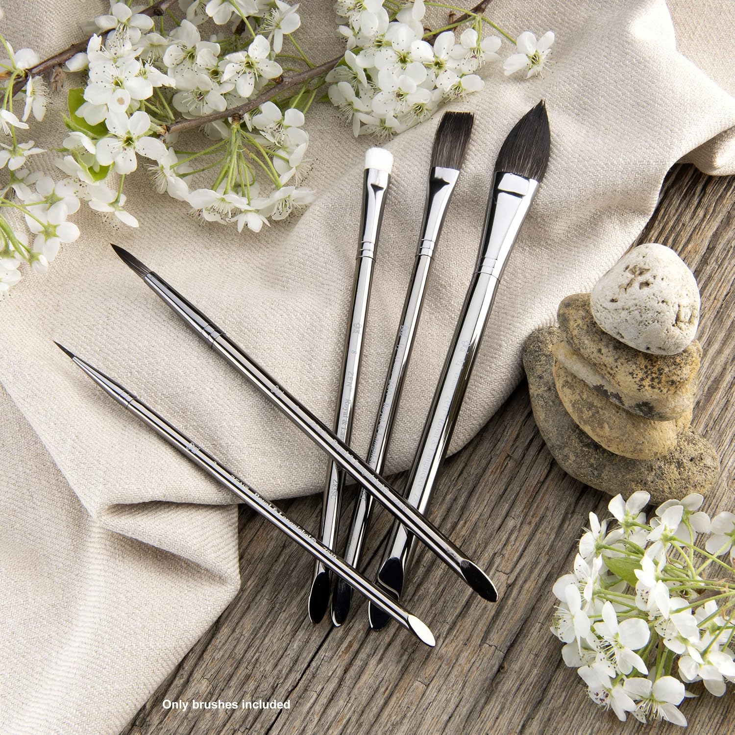 Royal and Langnickel Zen 5 Piece Watercolour Pointed Oval Variety Paint Brush Set RYRZENSET834