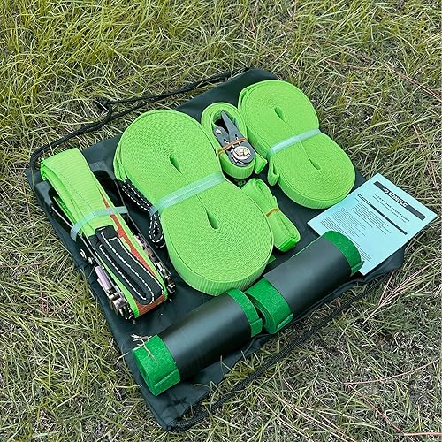Miniatura 7 de LONGLC Slackline Kit  Longer 57 ft Line with Training Line  Tree Protectors, Arm Trainervand Carry Bag  Tight Rope Slack Lines for Backyard