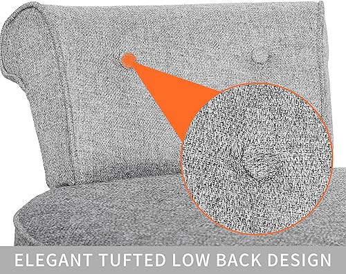 Miniatura 5 de MUPATER Taburete de tocador con respaldo bajo, silla de tocador de maquillaje, silla redonda acolchada para tocador, silla de maquillaje para